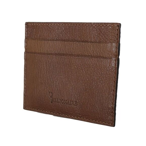 Billionaire Italian Couture Brown Leather Cardholder Men's Wallet - Picture 1 of 6